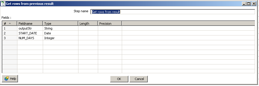 Grab input rows